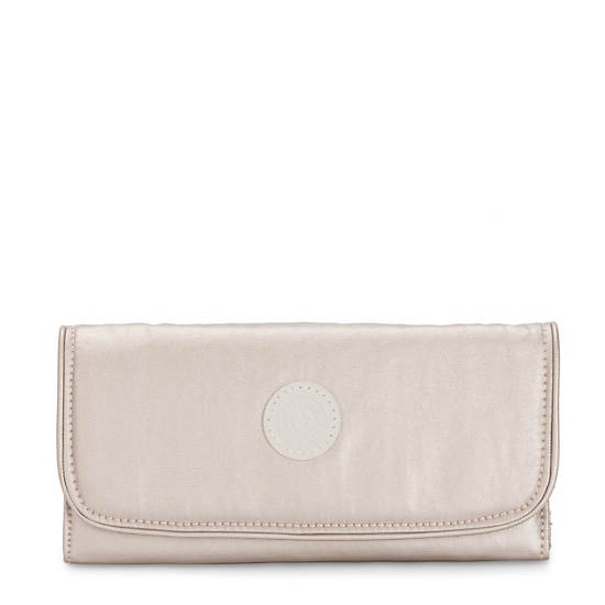 Kipling Money Land Metallic Snap Pénztárca Bézs | HU 1787TC